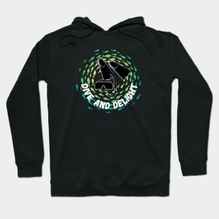 Dive and Delight | Scuba | Scuba diving | Diving | Ocean lovers |  Spearfishing Hoodie